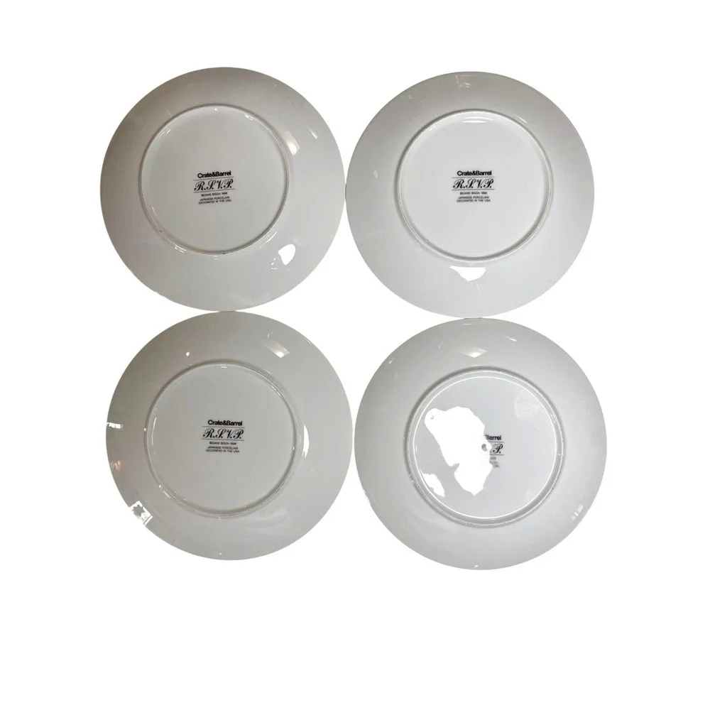 CRATE & BARREL Diane Bigda RSVP Dessert Lunch Salad‎ Appetizer Plates Set of 4